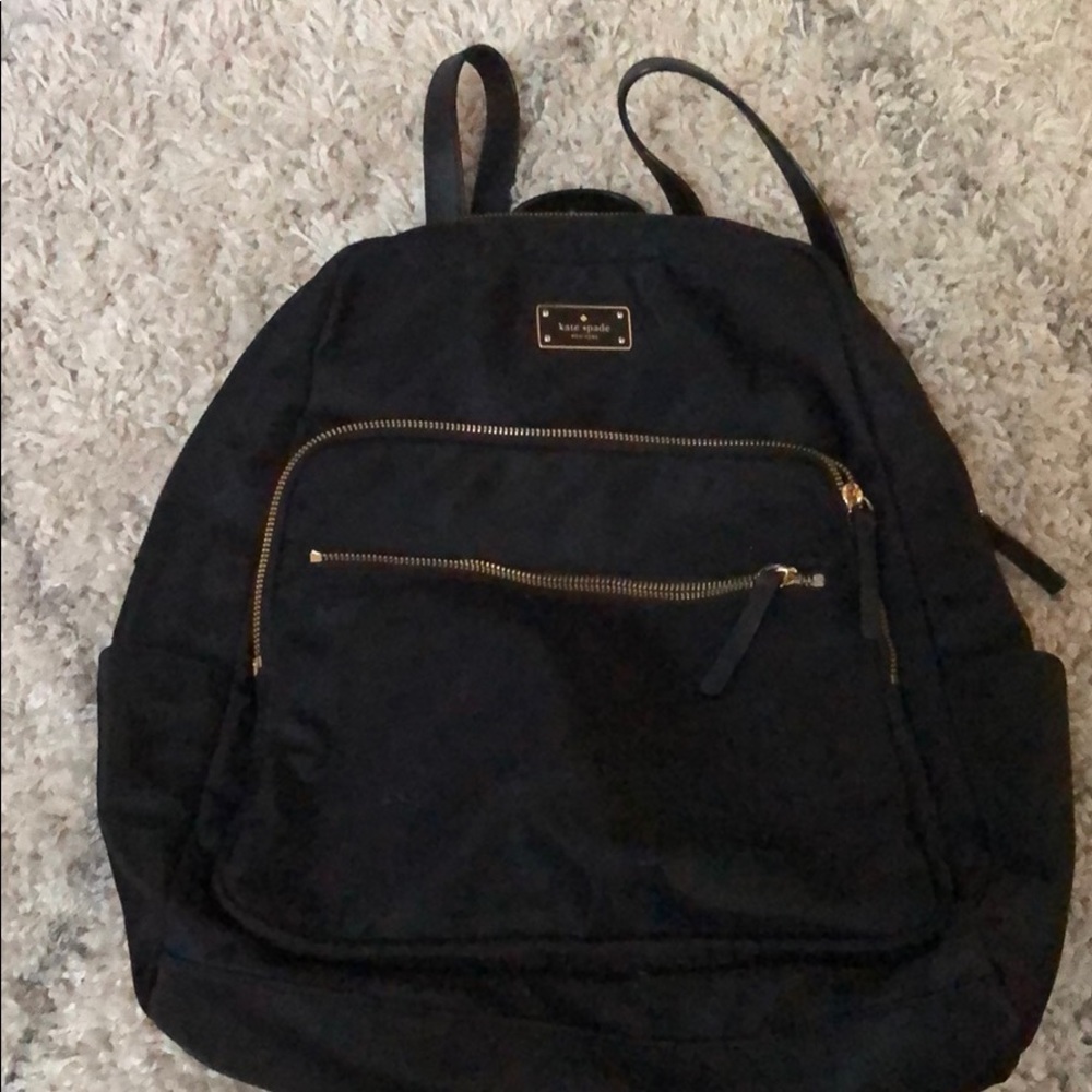 Black nylon backpack